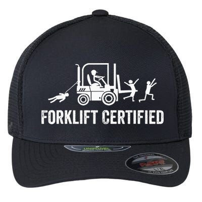 Funny Forklift Operator Forklift Certified Retro Vintage Flexfit Unipanel Trucker Cap