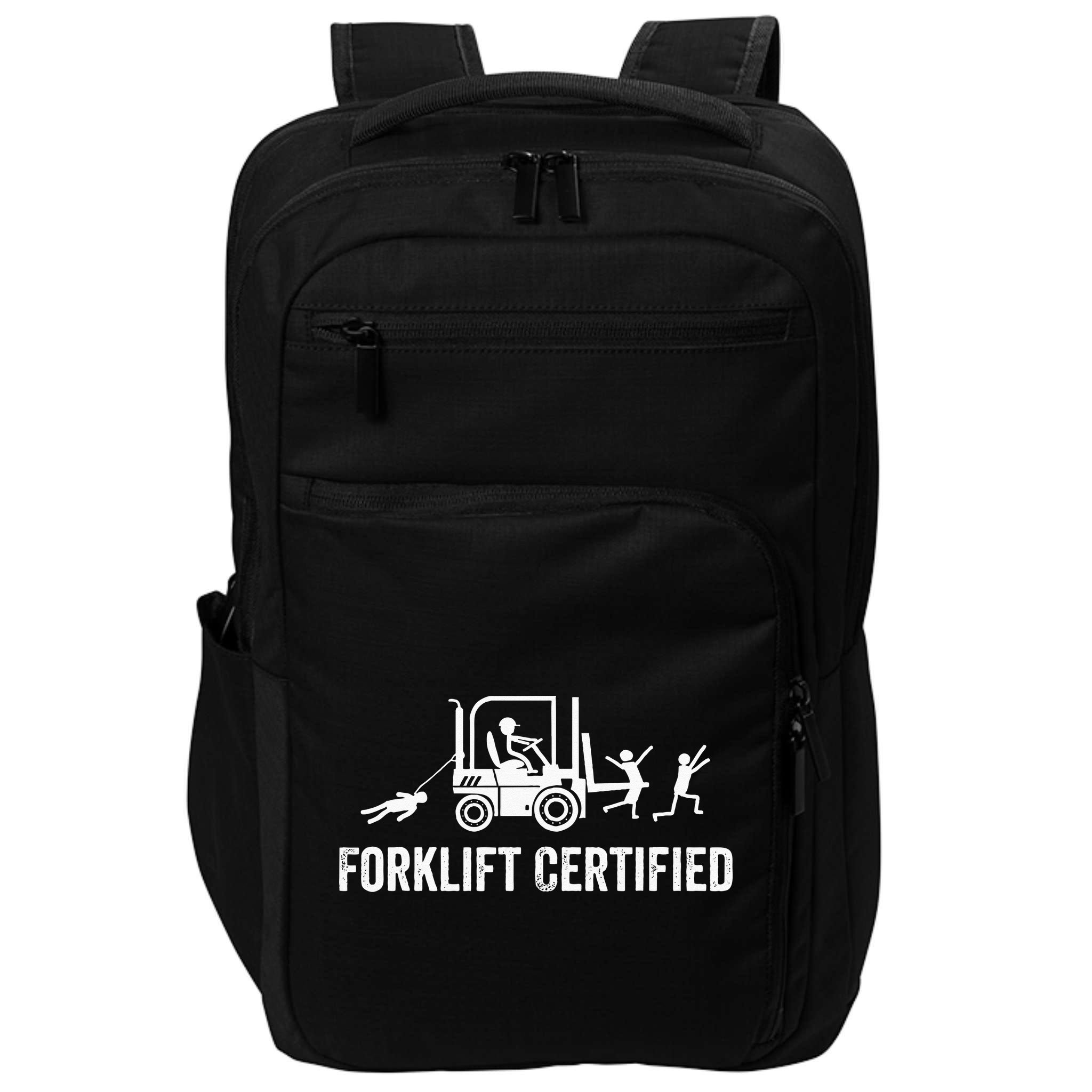 Funny Forklift Operator Forklift Certified Retro Vintage Impact Tech Backpack