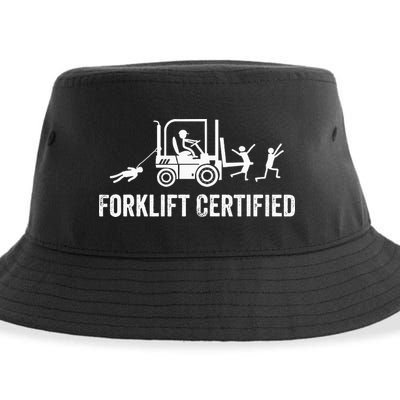 Funny Forklift Operator Forklift Certified Retro Vintage Sustainable Bucket Hat