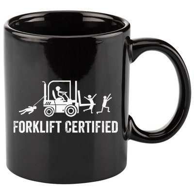 Funny Forklift Operator Forklift Certified Retro Vintage 11oz C Handle Ceramic Mug
