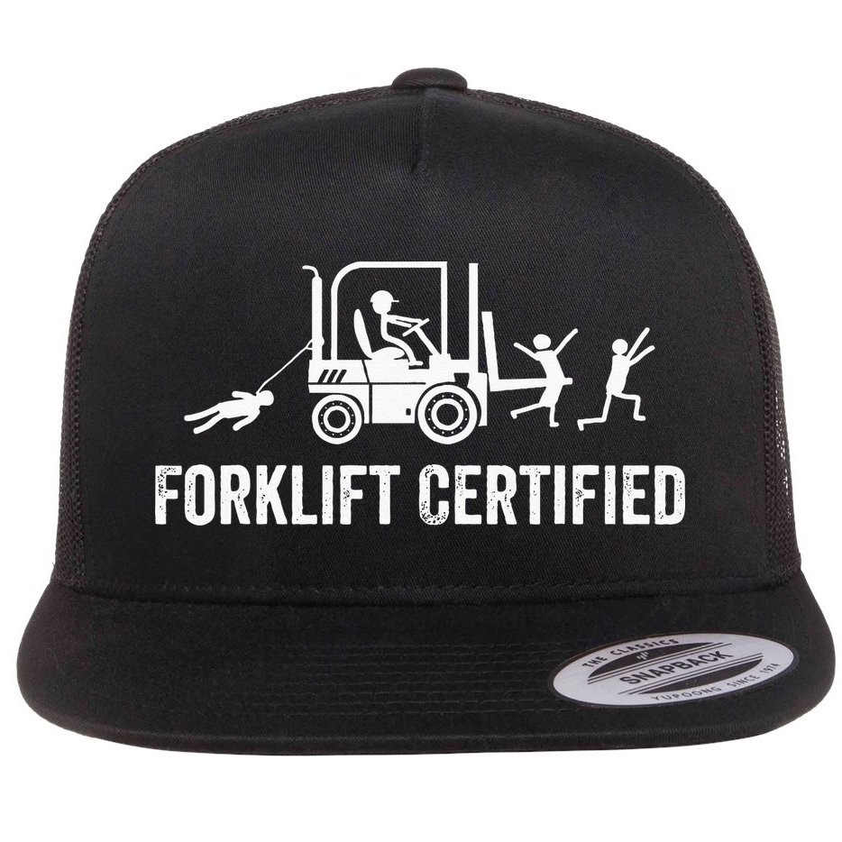 Funny Forklift Operator Forklift Certified Retro Vintage Flat Bill Trucker Hat