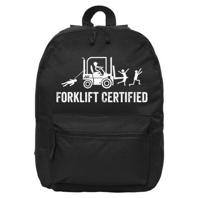 Funny Forklift Operator Forklift Certified Retro Vintage 16 in Basic Backpack