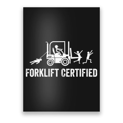 Funny Forklift Operator Forklift Certified Retro Vintage Poster