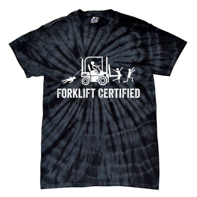 Funny Forklift Operator Forklift Certified Retro Vintage Tie-Dye T-Shirt