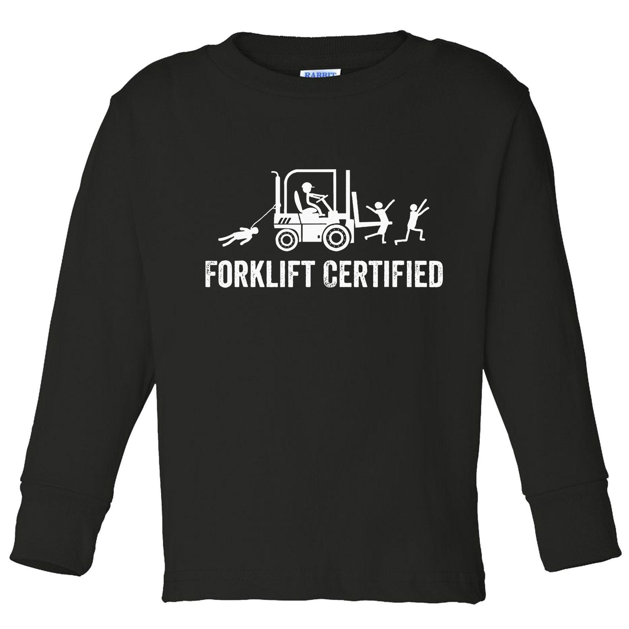 Funny Forklift Operator Forklift Certified Retro Vintage Toddler Long Sleeve Shirt