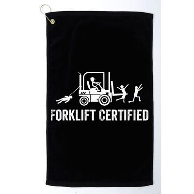 Funny Forklift Operator Forklift Certified Retro Vintage Golf Towel