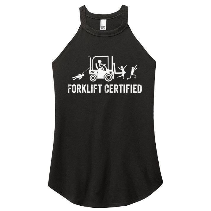 Funny Forklift Operator Forklift Certified Retro Vintage Women's Perfect Tri Rocker Tank
