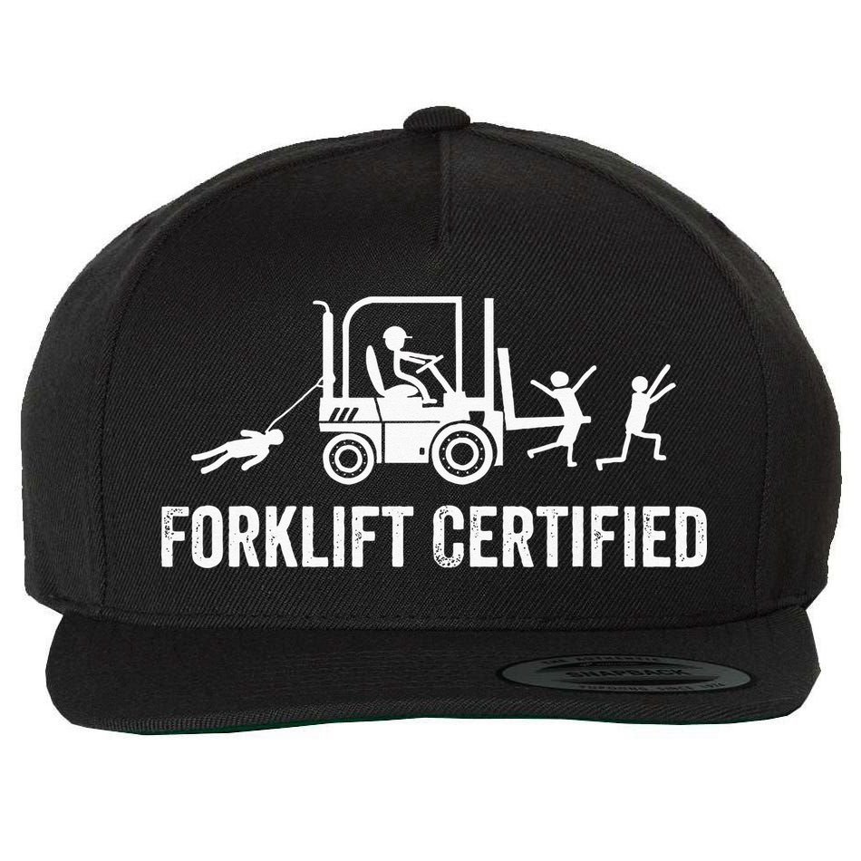Funny Forklift Operator Forklift Certified Retro Vintage Wool Snapback Cap