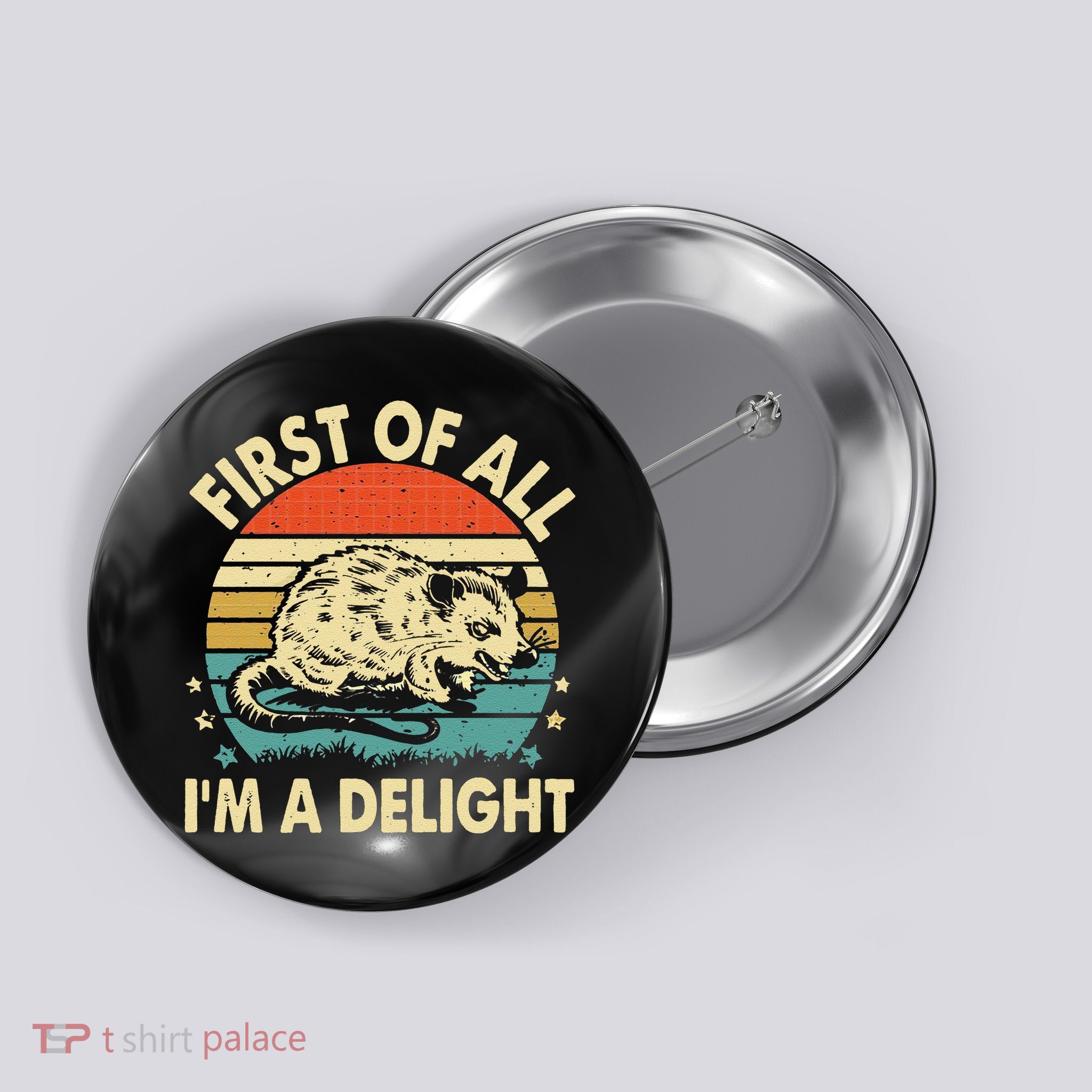 Funny First Of All IM A Delight Gift Button