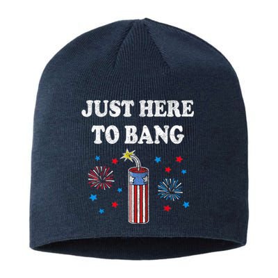 Funny Fourth Of July 4th Of July Im Just Here To Bang Sustainable Beanie