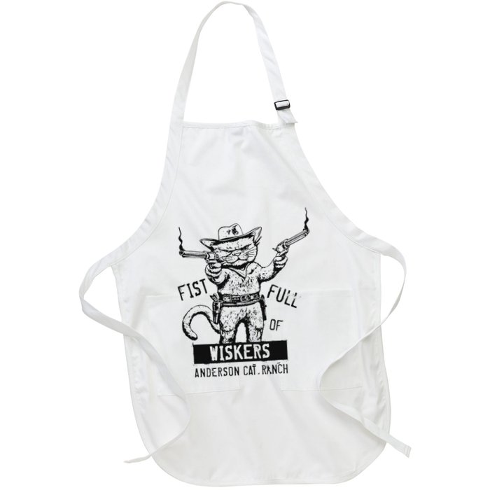 Fist Full Of Whiskers Western Cat Design Full-Length Apron With Pockets