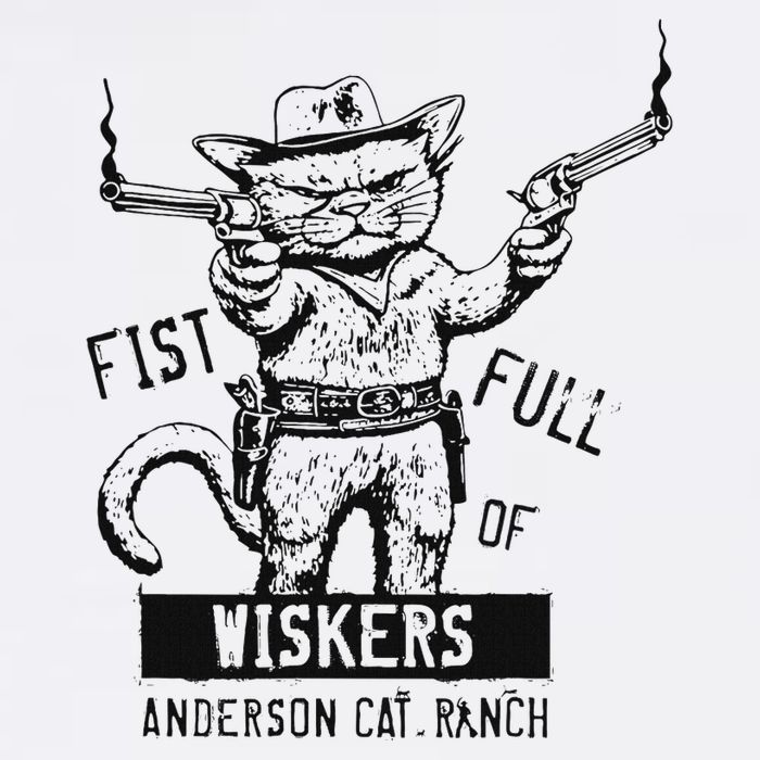 Fist Full Of Whiskers Western Cat Design Full-Length Apron With Pockets