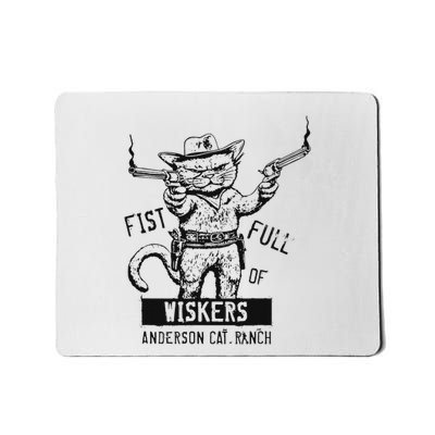 Fist Full Of Whiskers Western Cat Design Mousepad