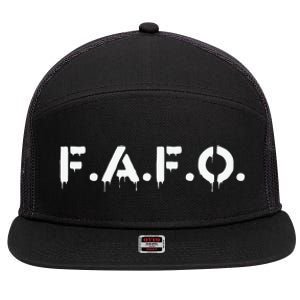 Fafo Find Out Funny 7 Panel Mesh Trucker Snapback Hat