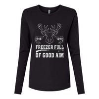 Freezer Full Of Good Aim Deer Hunting Season Hunter Womens Cotton Relaxed Long Sleeve T-Shirt