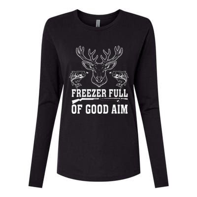 Freezer Full Of Good Aim Deer Hunting Season Hunter Womens Cotton Relaxed Long Sleeve T-Shirt