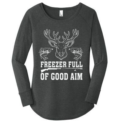 Freezer Full Of Good Aim Deer Hunting Season Hunter Women's Perfect Tri Tunic Long Sleeve Shirt