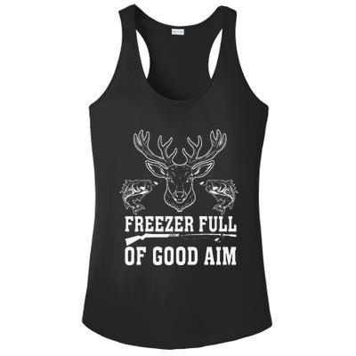 Freezer Full Of Good Aim Deer Hunting Season Hunter Ladies PosiCharge Competitor Racerback Tank