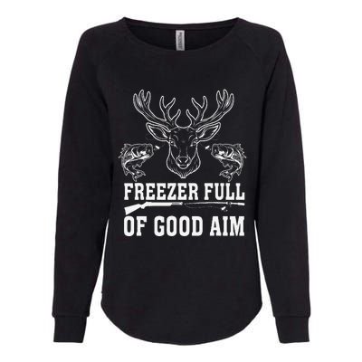 Freezer Full Of Good Aim Deer Hunting Season Hunter Womens California Wash Sweatshirt