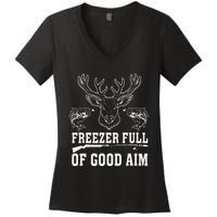 Freezer Full Of Good Aim Deer Hunting Season Hunter Women's V-Neck T-Shirt