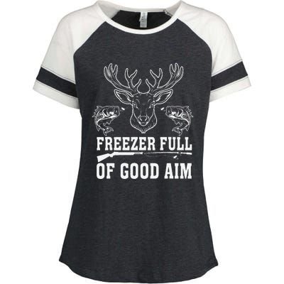 Freezer Full Of Good Aim Deer Hunting Season Hunter Enza Ladies Jersey Colorblock Tee