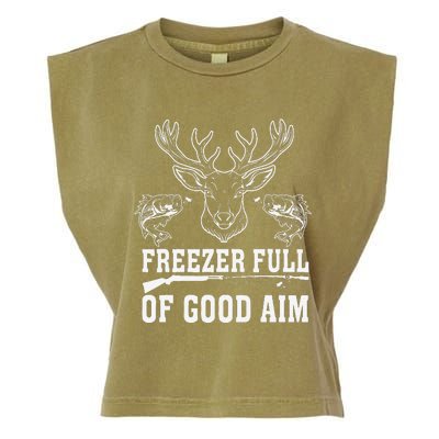 Freezer Full Of Good Aim Deer Hunting Season Hunter Garment-Dyed Women's Muscle Tee