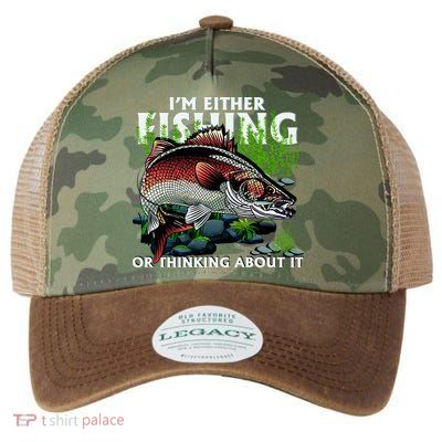 Funny Fishing Or Thinking About It Legacy Tie Dye Trucker Hat