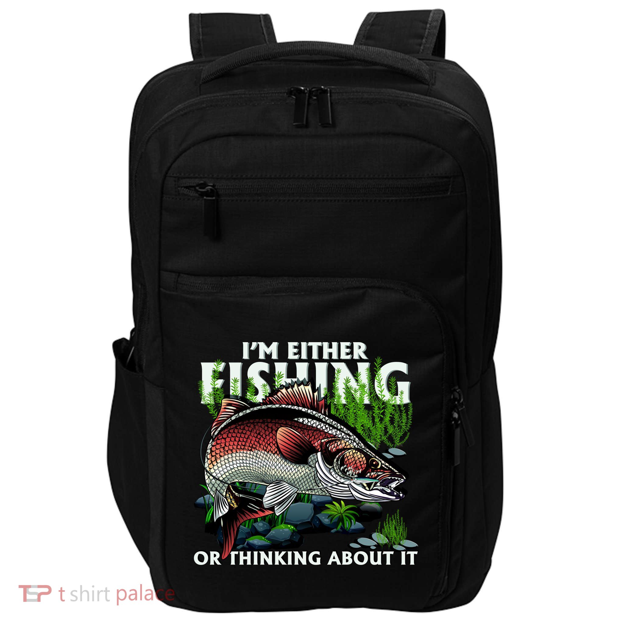 Funny Fishing Or Thinking About It Impact Tech Backpack