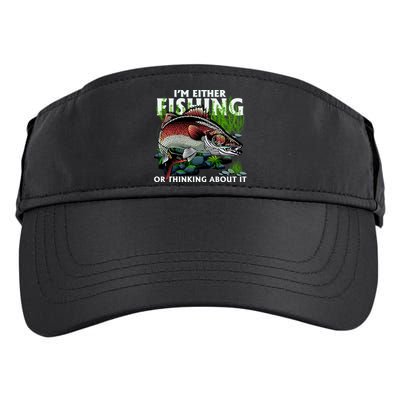 Funny Fishing Or Thinking About It Adult Drive Performance Visor