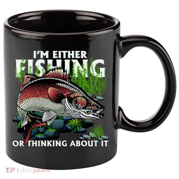 Funny Fishing Or Thinking About It 11oz C Handle Ceramic Mug