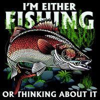 Funny Fishing Or Thinking About It Drawstring Bag