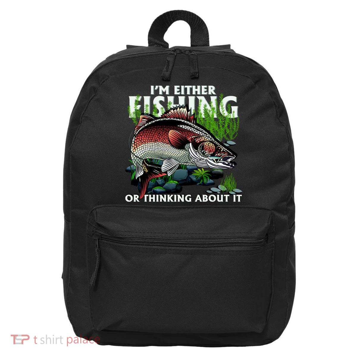 Funny Fishing Or Thinking About It 16 in Basic Backpack