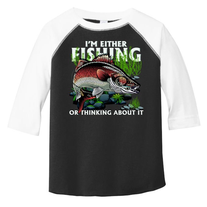 Funny Fishing Or Thinking About It Toddler Fine Jersey T-Shirt