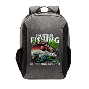 Funny Fishing Or Thinking About It Vector Backpack