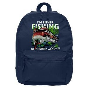 Funny Fishing Or Thinking About It 16 in Basic Backpack