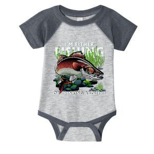 Funny Fishing Or Thinking About It Infant Baby Jersey Bodysuit