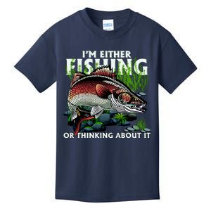 Funny Fishing Or Thinking About It Kids T-Shirt