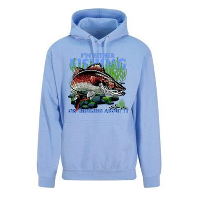 Funny Fishing Or Thinking About It Unisex Surf Hoodie