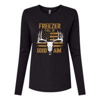 Freezer Full Of Good Aim Deer Hunting Season Hunter Dad Womens Cotton Relaxed Long Sleeve T-Shirt