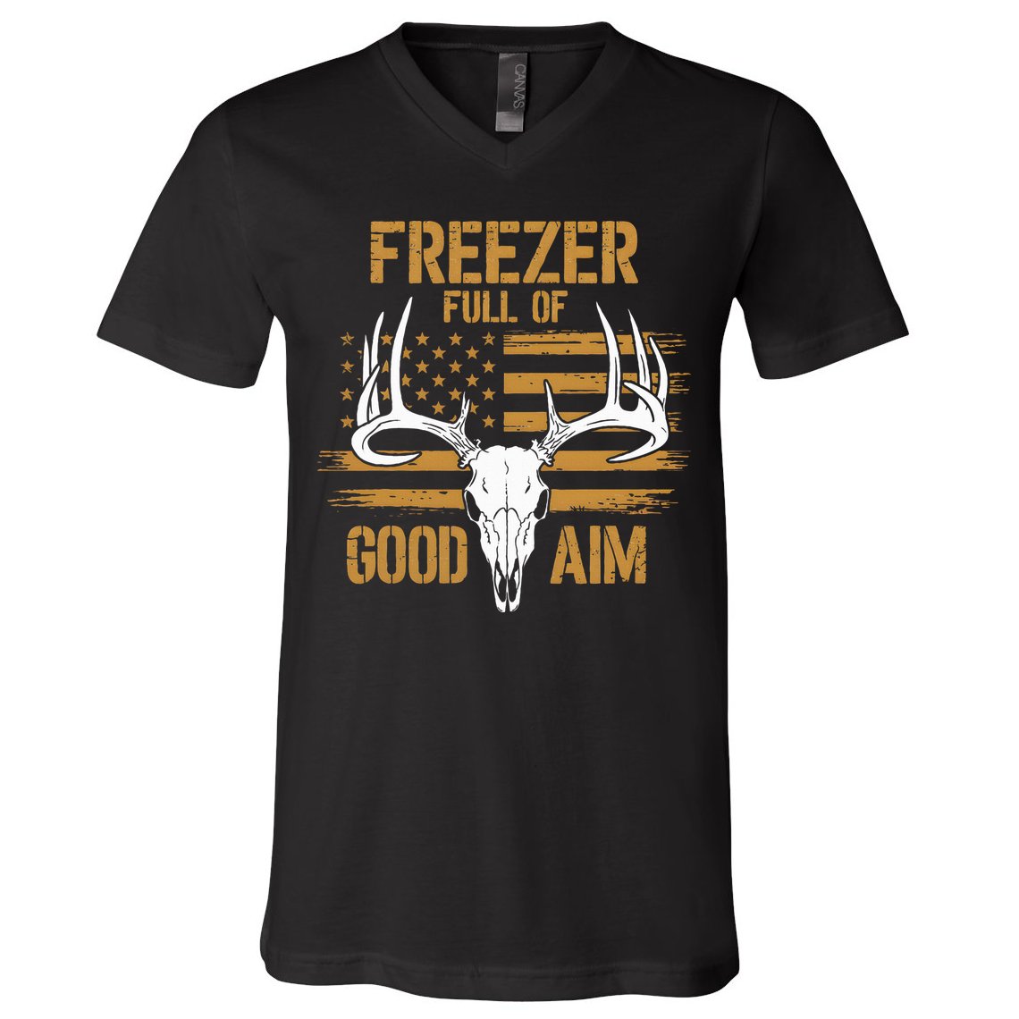 Freezer Full Of Good Aim Deer Hunting Season Hunter Dad V-Neck T-Shirt
