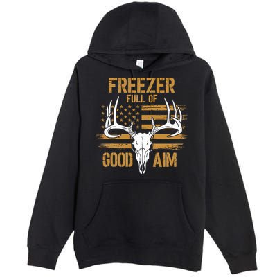 Freezer Full Of Good Aim Deer Hunting Season Hunter Dad Premium Pullover Hoodie