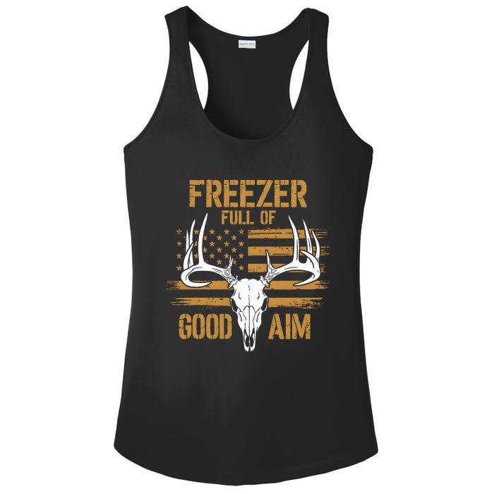 Freezer Full Of Good Aim Deer Hunting Season Hunter Dad Ladies PosiCharge Competitor Racerback Tank