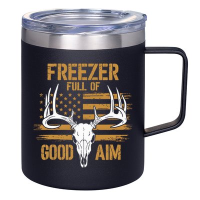 Freezer Full Of Good Aim Deer Hunting Season Hunter Dad 12oz Stainless Steel Coffee Mug