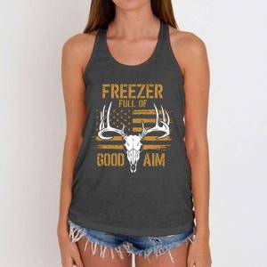 Freezer Full Of Good Aim Deer Hunting Season Hunter Dad Women's Knotted Racerback Tank