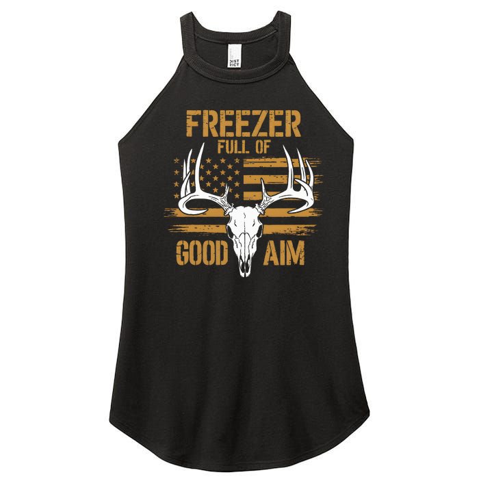 Freezer Full Of Good Aim Deer Hunting Season Hunter Dad Women's Perfect Tri Rocker Tank