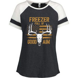 Freezer Full Of Good Aim Deer Hunting Season Hunter Dad Enza Ladies Jersey Colorblock Tee