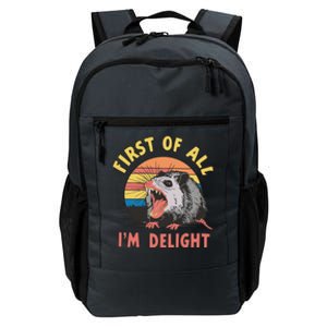 Funny First Of All Im A Delight Possum Meme Daily Commute Backpack