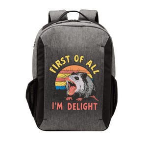 Funny First Of All Im A Delight Possum Meme Vector Backpack