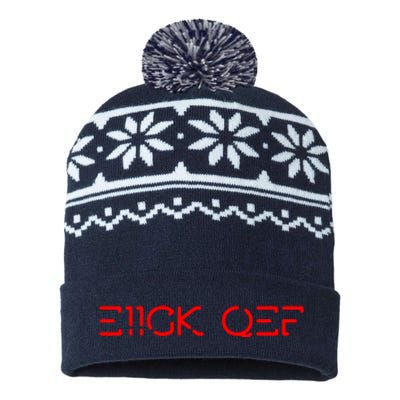 Funny Fuck Off Hidden Message USA-Made Snowflake Beanie