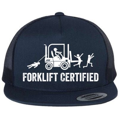 Funny Forklift Operator Forklift Certified Retro Vintage Flatbill Hat